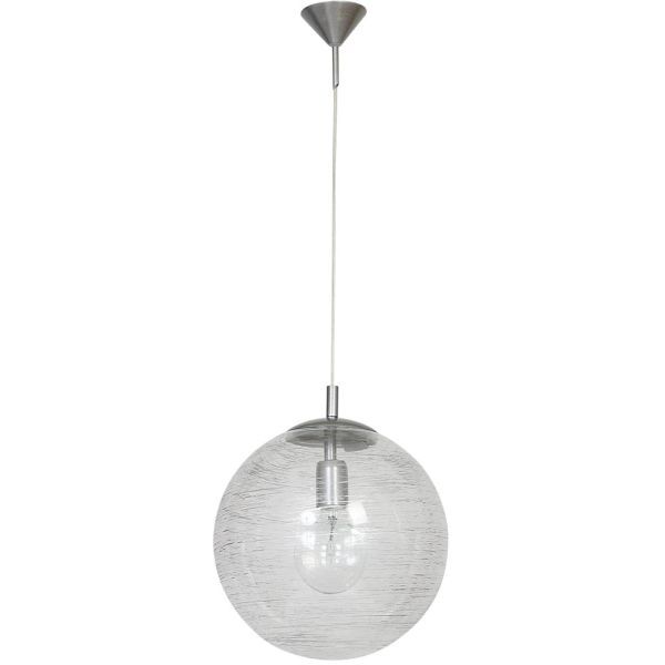 Szklana lampa Globus - klosz ze srebrnymi przetarciami