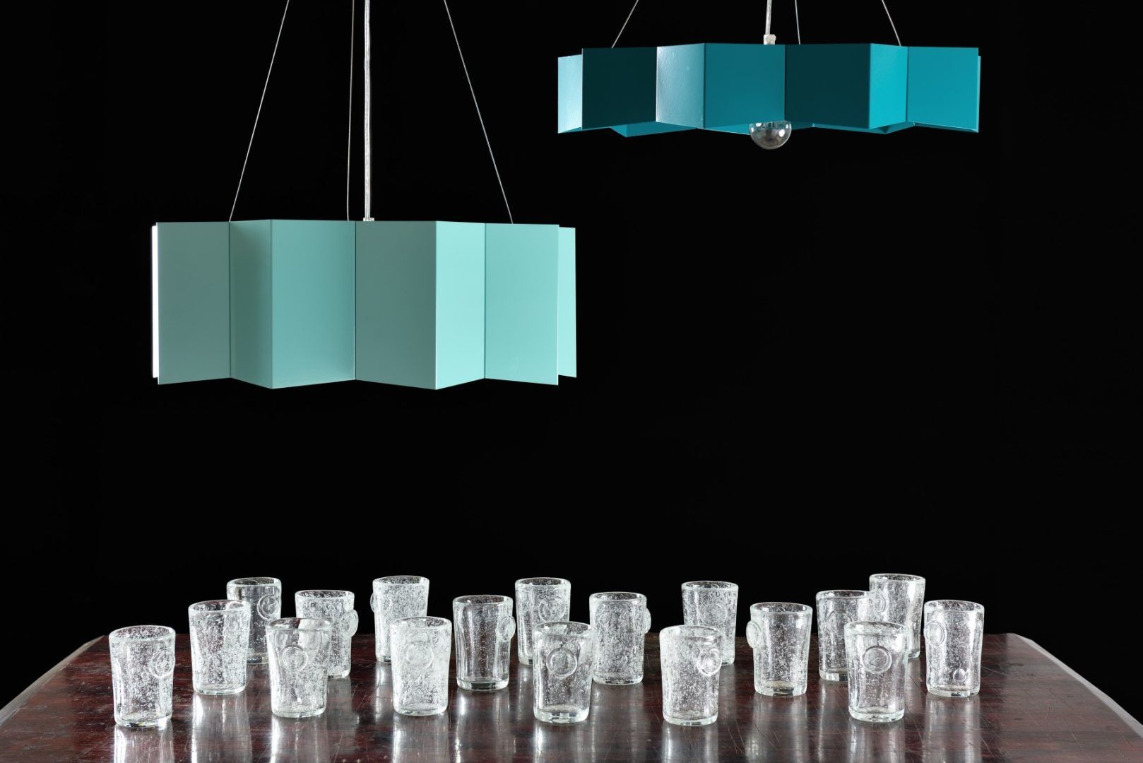 Turkusowa lampa Big Star - Gie El Home - geometryczny klosz