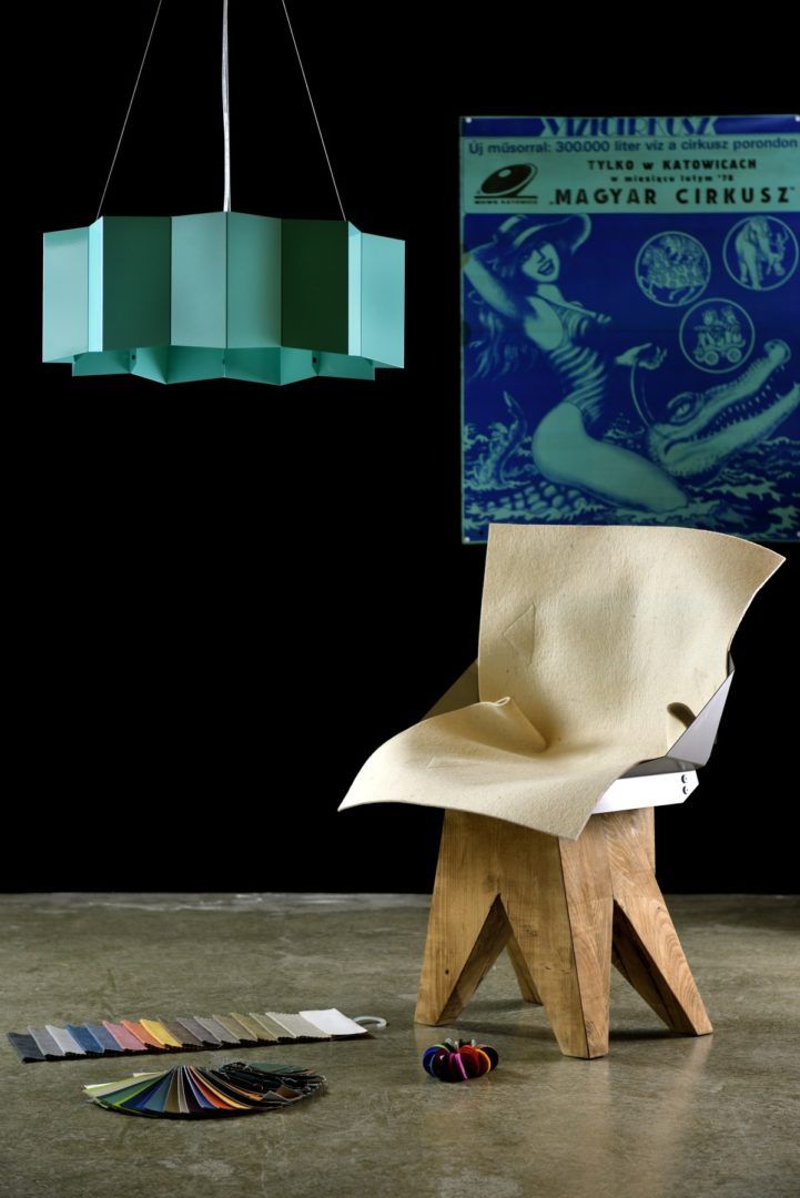 Turkusowa lampa Big Star - Gie El Home - geometryczny klosz