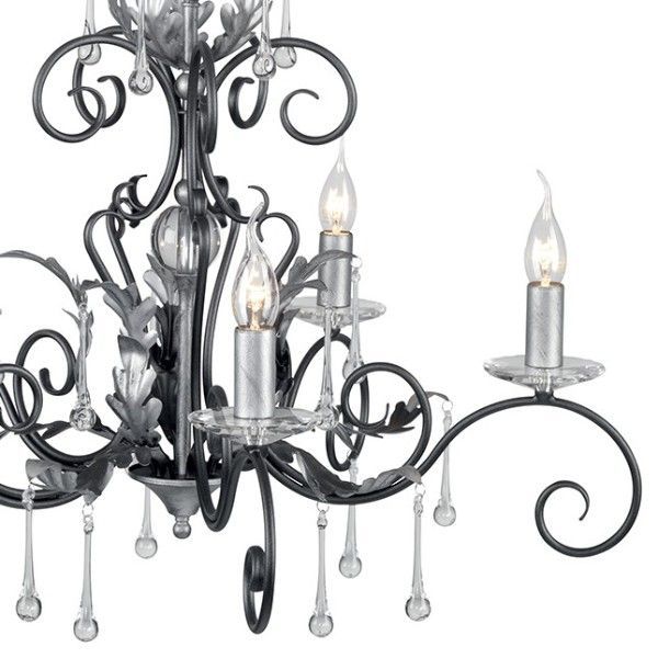 Żyrandol Amarilli - kolor srebrny, Czarny - AML5 BLK/SILVER