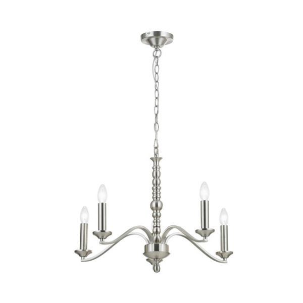 Żyrandol Astaire - kolor beżowy, srebrny - ASTAIRE-5SN