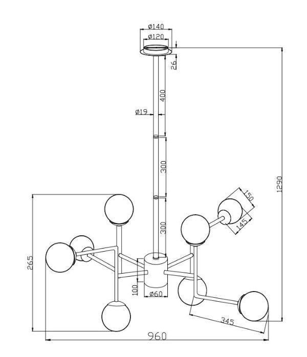 Żyrandol Erich - kolor biały, srebrny - MOD221-PL-08-N