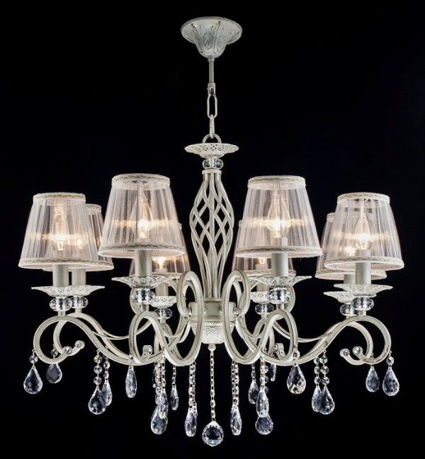 Żyrandol kryształowy Grace - kolor biały, złoty - ARM247-08-G