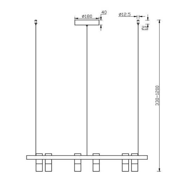 Żyrandol Satellite - kolor Czarny - MOD102PL-L42B