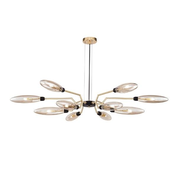 Lampa wieloramienna do salony złota podstawa