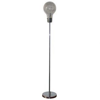 Metalowa lampa z kloszem w kształcie żarówki do salonu