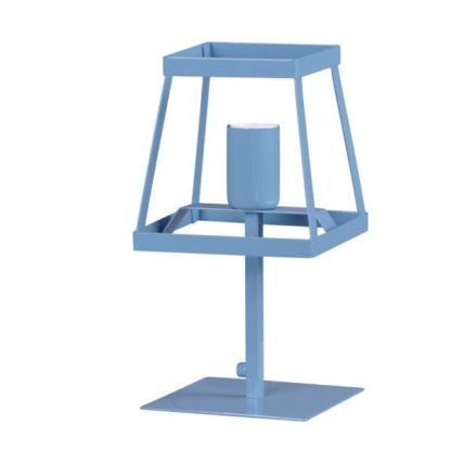 niebieska lampa stołowa ażurowa geometryczna
