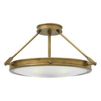 Okrągła złota lampa ze szklanym kloszem salon