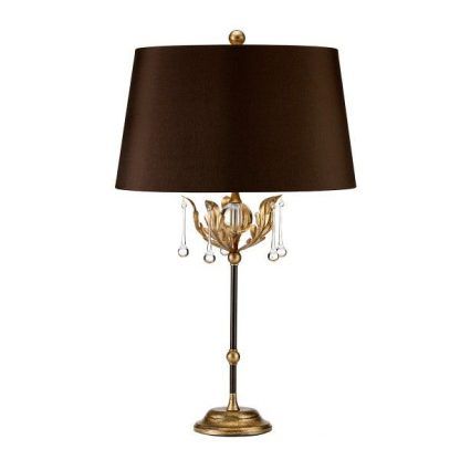 piękna zdobiona klasyczna lampa stołowa - złoto