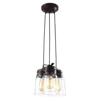 rustykalna lampa wisząca szklane słoiki w brązie