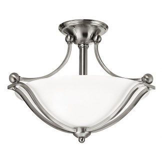 srebrna lampa sufitowa z białym kloszem ze szkła