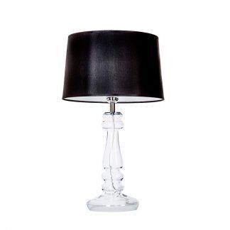 szklana lampa stołowa klasyczna z abażurem