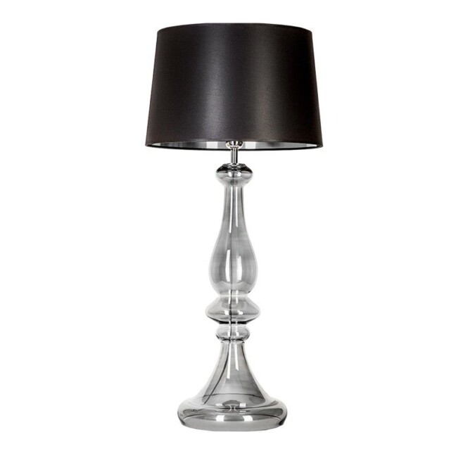 szklana lampa stołowa modern classic z abażurem