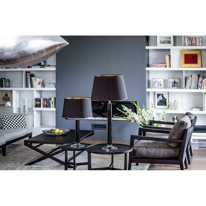 Lampa stołowa Little Fjord - kolor połysk, transparentny, Czarny - L054061248