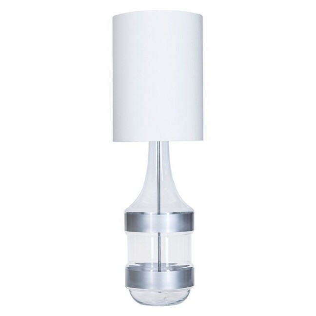 Lampa stołowa Biaritz  - kolor biały, srebrny, transparentny - L223281302