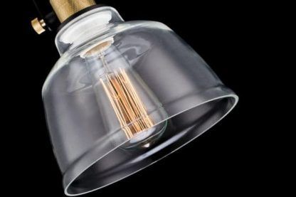 szklana lampa wisząca do jadalni złote detale
