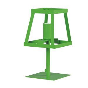 zielona lampa biurkowa geometryczny klosz ażurowa