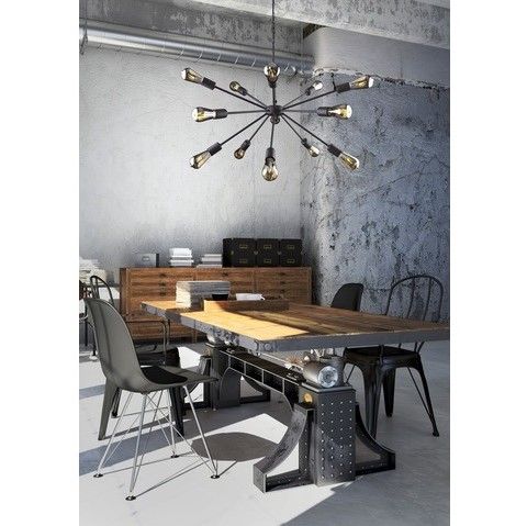 Żyrandol Rod - kolor Czarny - 9733