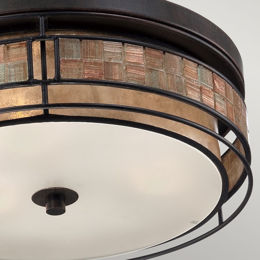 Lampa sufitowa Laguna - kolor beżowy, brązowy, miedź - QZ/LAGUNA/F/L