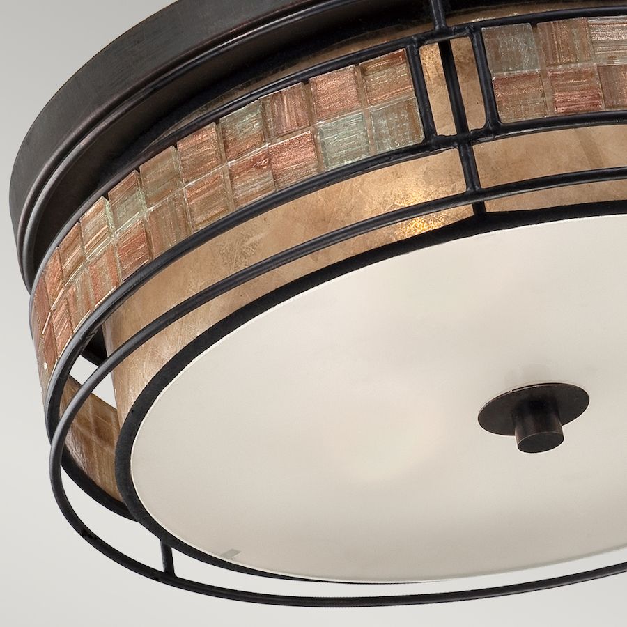 Lampa sufitowa Laguna - kolor beżowy, brązowy, miedź - QZ/LAGUNA/F/L