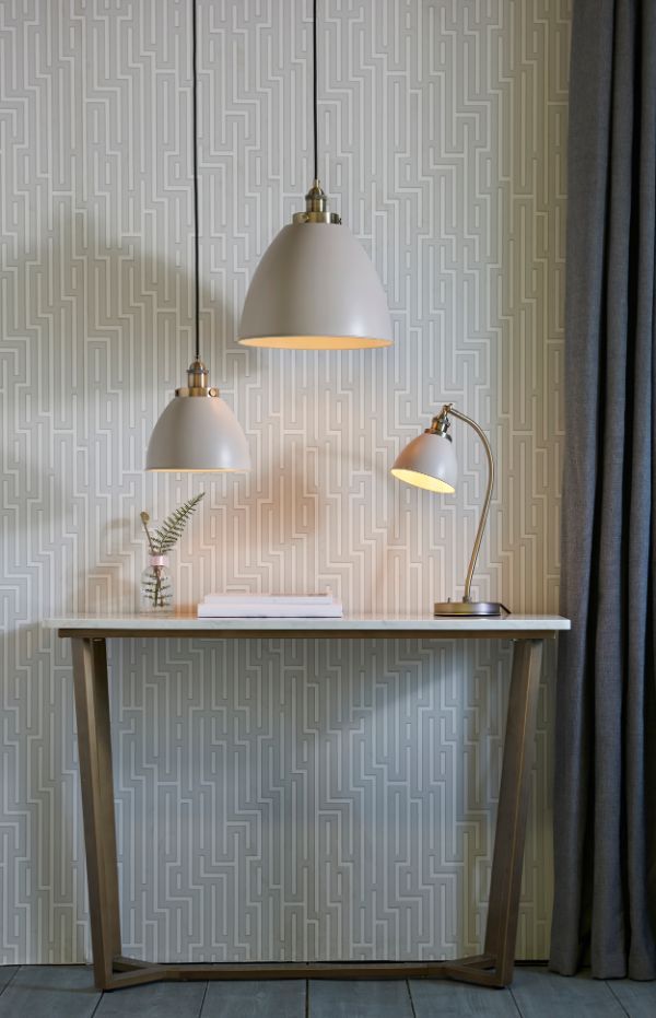 Lampa wisząca Franklin - kolor mosiądz, Szary - 76327