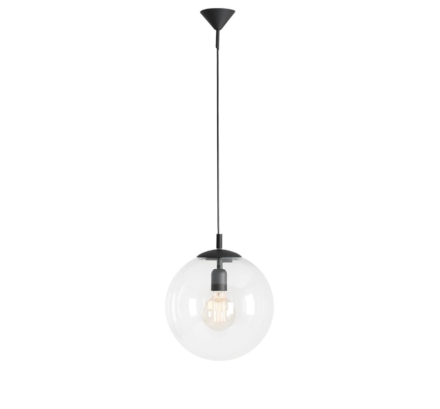 Lampa wisząca Globus - kolor transparentny, Czarny - 562G5