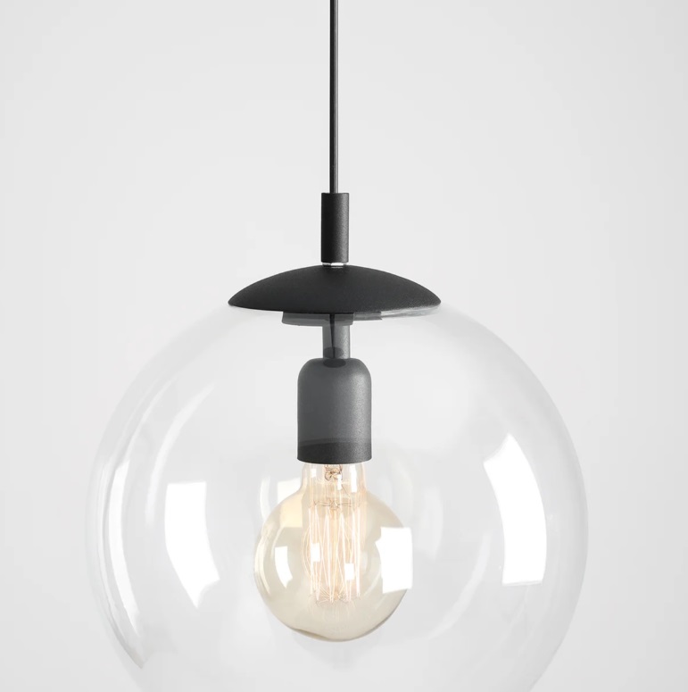 Lampa wisząca Globus - kolor transparentny, Czarny - 562G5