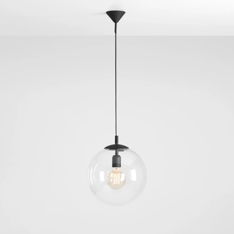 Lampa wisząca Globus - kolor transparentny, Czarny - 562G5