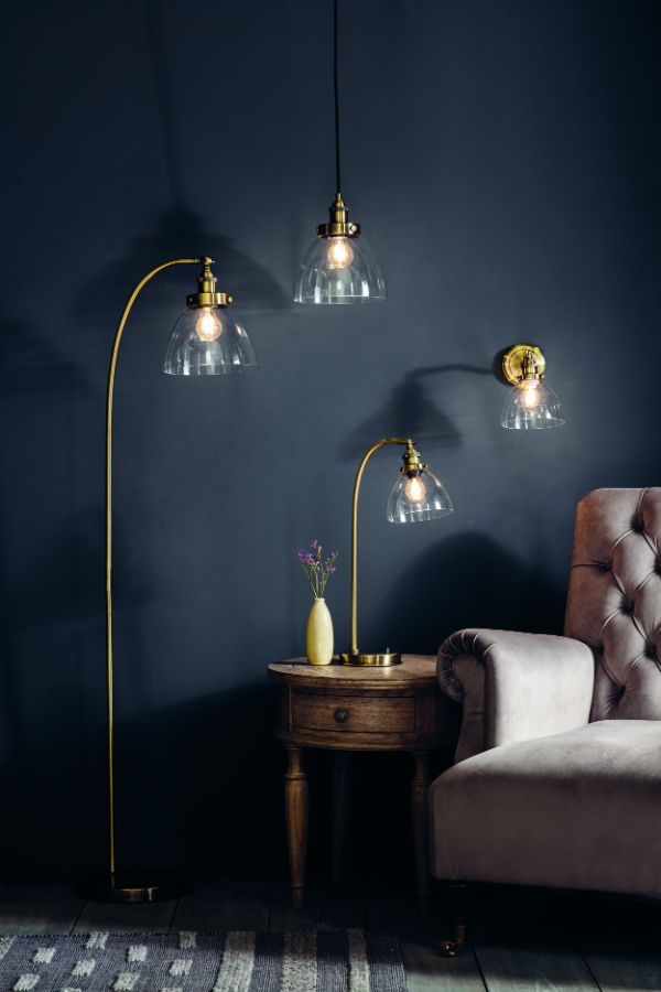 Lampa wisząca Hansen - kolor mosiądz, transparentny, złoty - 77272