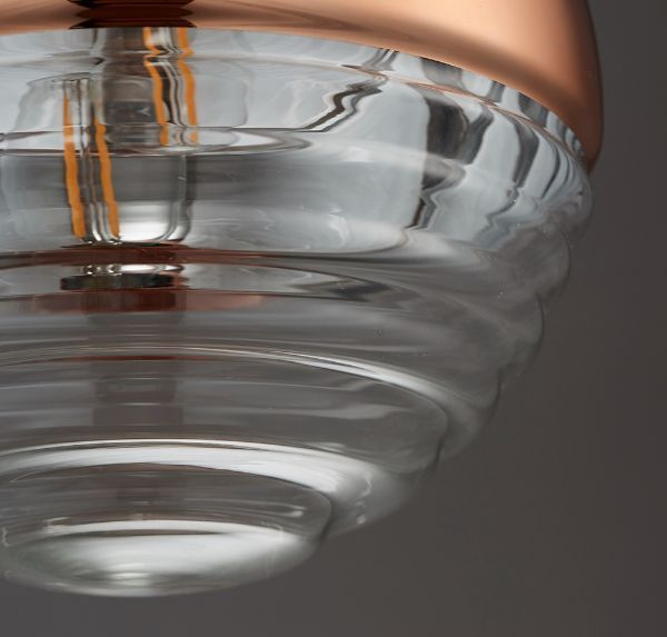 Lampa wisząca Paloma - kolor miedź, transparentny - 68956