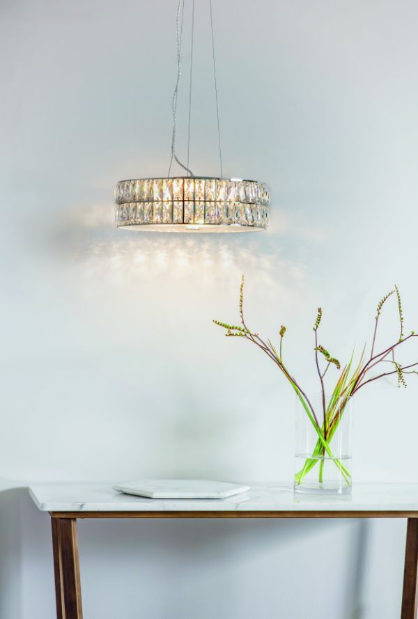 Lampa wisząca Verina - kolor srebrny, transparentny - 76513