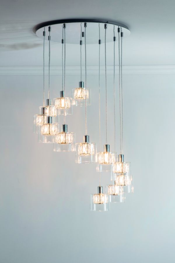 Lampa wisząca Verina - kolor srebrny, transparentny - 76518