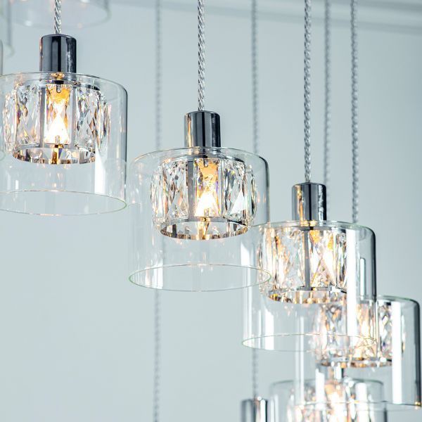 Lampa wisząca Verina - kolor srebrny, transparentny - 76518