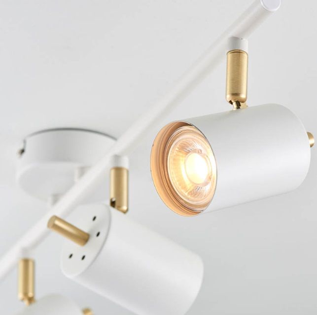 Podłużna lampa Gull - Endon Lighting - matowa biała, złota