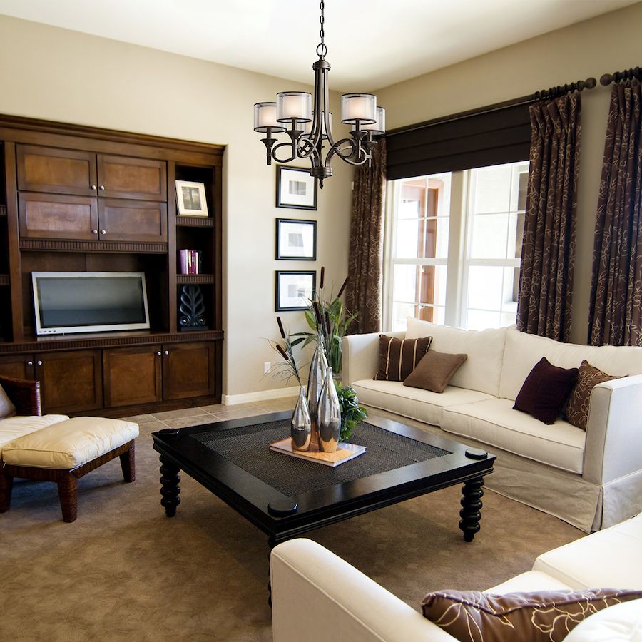 Żyrandol Simple - kolor beżowy, brązowy - KL/LACEY5 MB