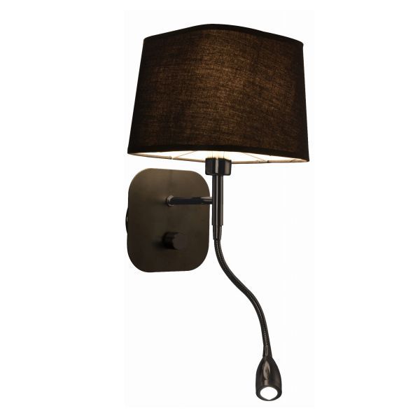 Czarny kinkiet Marbella - dodatkowy reflektor LED