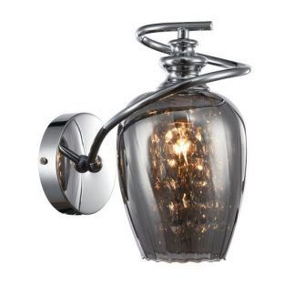 lampa ścienna srebrna ze szkła - chromowana