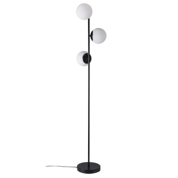 Czarna lampa podłogowa Lilly - Nordlux - 3 klosze