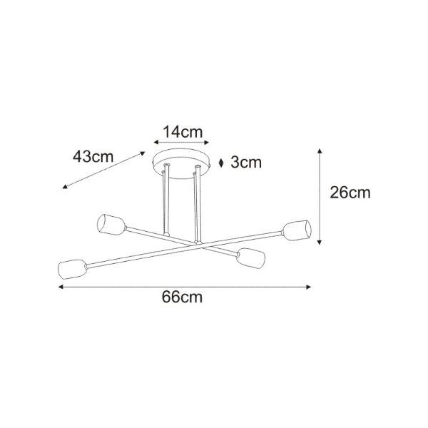 Czarna lampa sufitowa Sitya - nowoczesna
