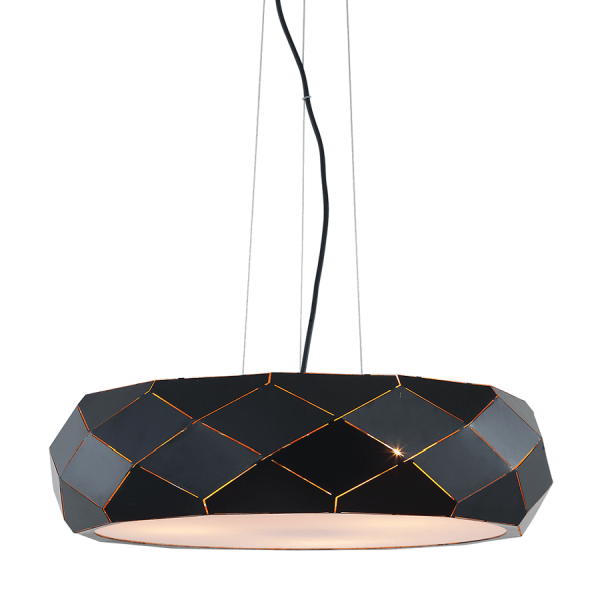 Czarna lampa wisząca Reus - ciekawa lampa nad stolik w salonie