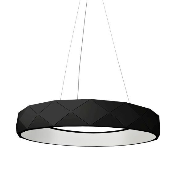 Czarna lampa wisząca Reus - led