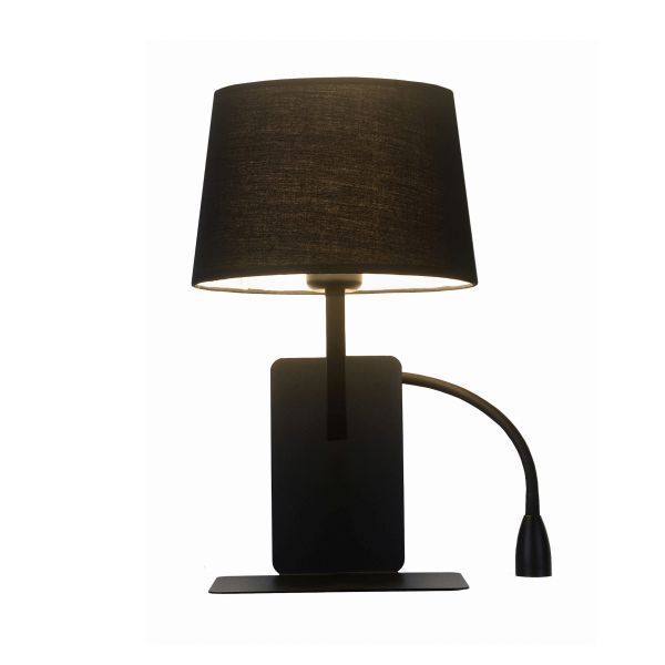 Czarny kinkiet Dakota - reflektor prawy do czytania - sypialnia