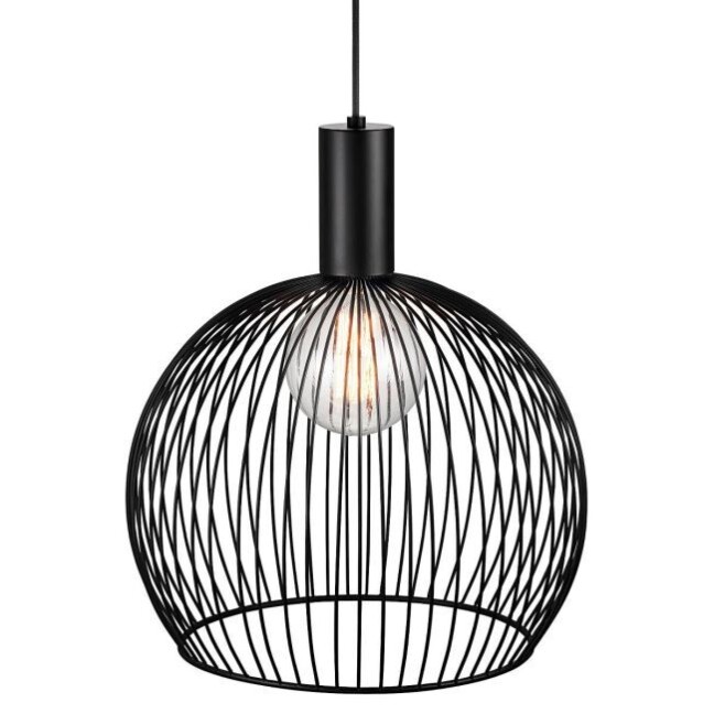 nowoczesna lampa druciana - czarna