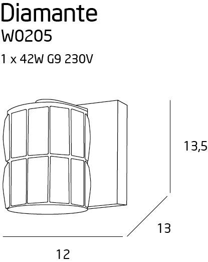 Kinkiet Diamante do pięknej sypialni