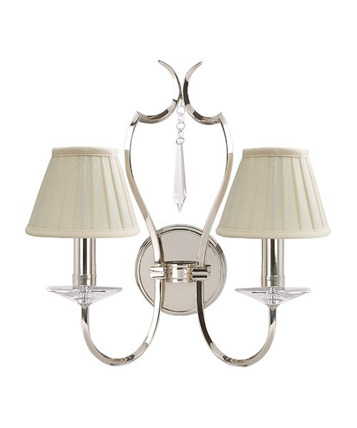 Klasyczny kinkiet Gemma - Ardant Decor - srebrny z dwoma ramionami