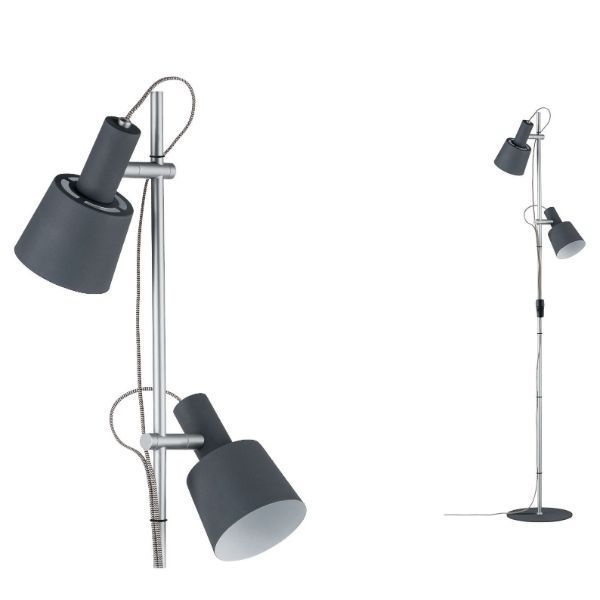 Lampa podłogowa Haldar - 2 klosze skandynawskie
