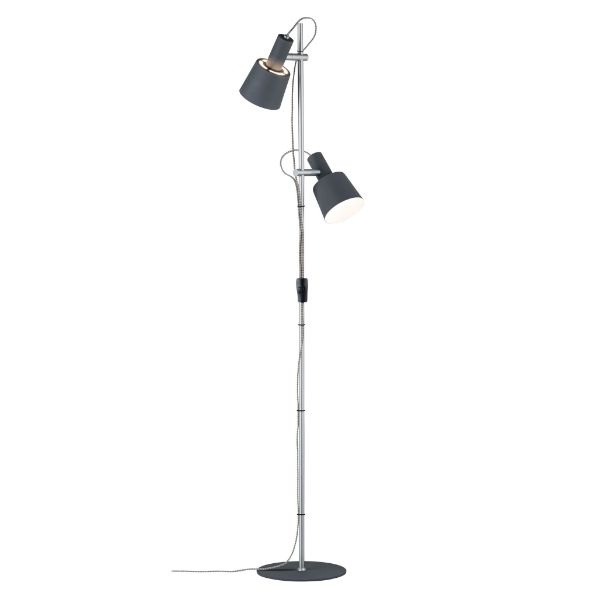 Lampa podłogowa Haldar - 2 klosze skandynawskie