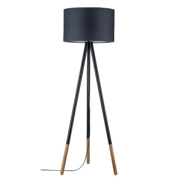 Lampa podłogowa Rurik - drewniany trójnóg skandynawski do salonu