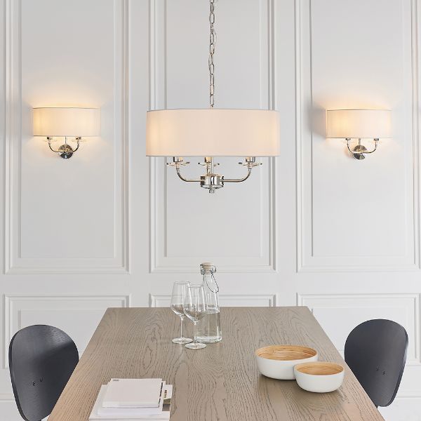 Lampa ścienna Nixon - Endon Lighting - srebrna, biała