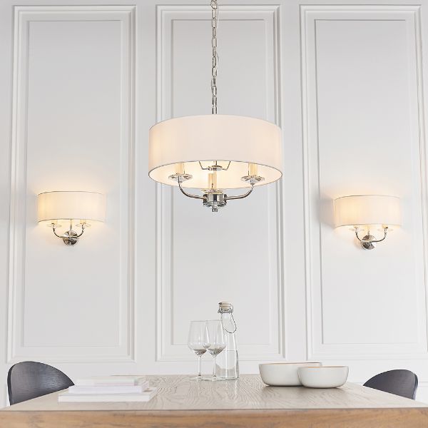 Lampa ścienna Nixon - Endon Lighting - srebrna, biała